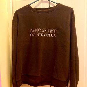 Brown fleece sweatshirt.